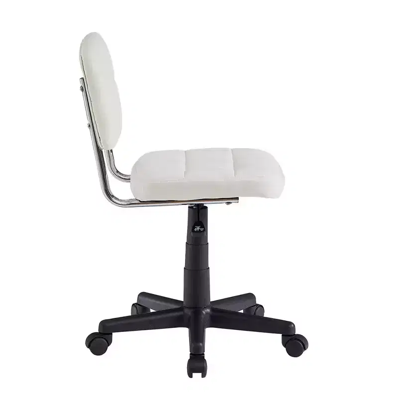 Gray / White Armless Swivel Office Chair, Height Adjustable, Seats 1