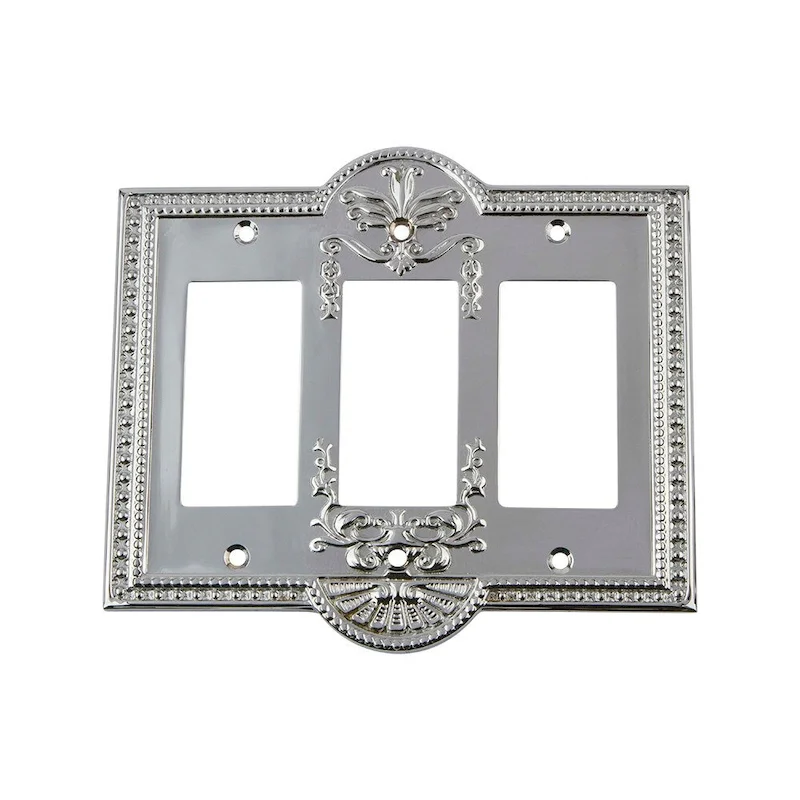 Nostalgic Warehouse MEA_SWPLT_R3 Meadows Triple Rocker / GFI Wall