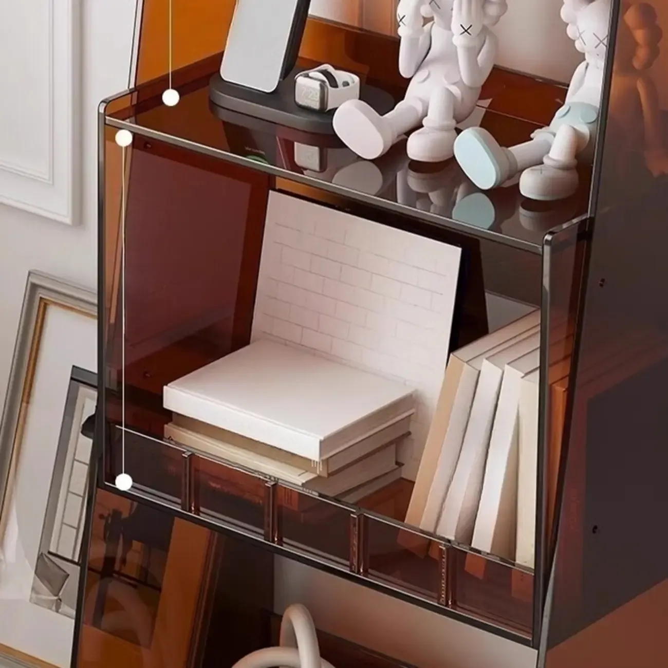 Narrow 4-Tier Black Acrylic Ladder Bookcase