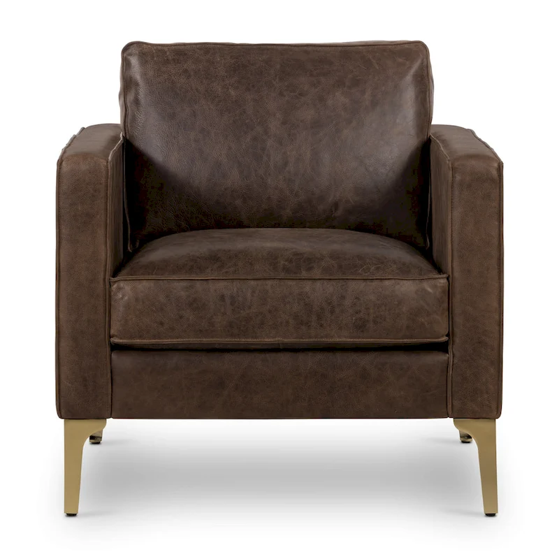 Poly & Bark Mateo Lounge Chair - Full Grain Genuine Italian Leather