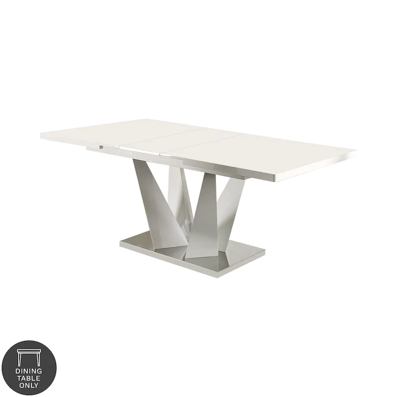 Furniture of America Jola ModernWhite 78-inch Expandable Dining Table