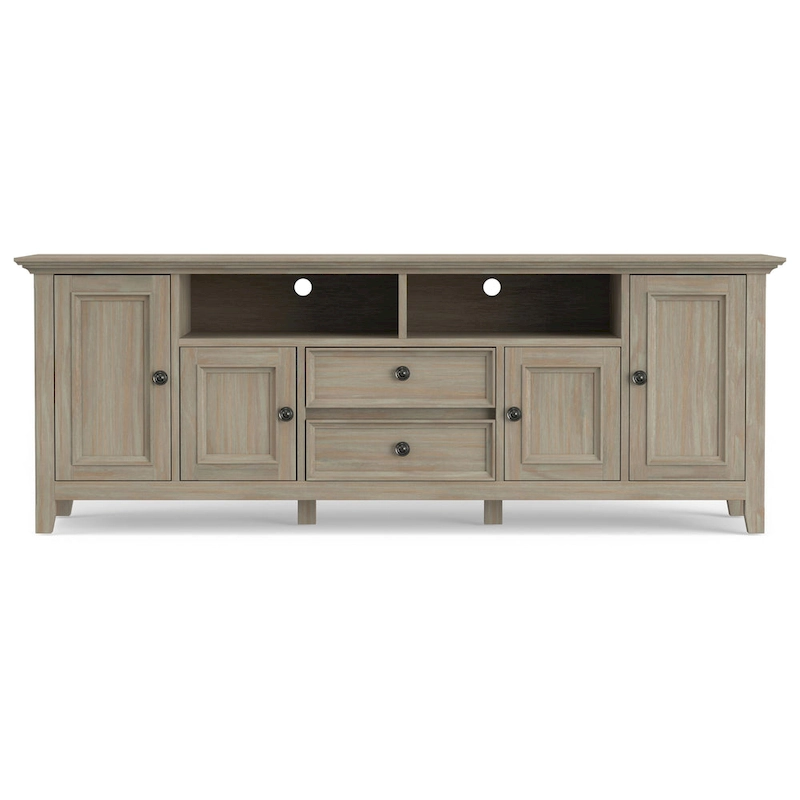 WYNDENHALL Halifax 72 inch Wide Solid Wood Transitional TV Stand - 72 w x 19 d x 26  h