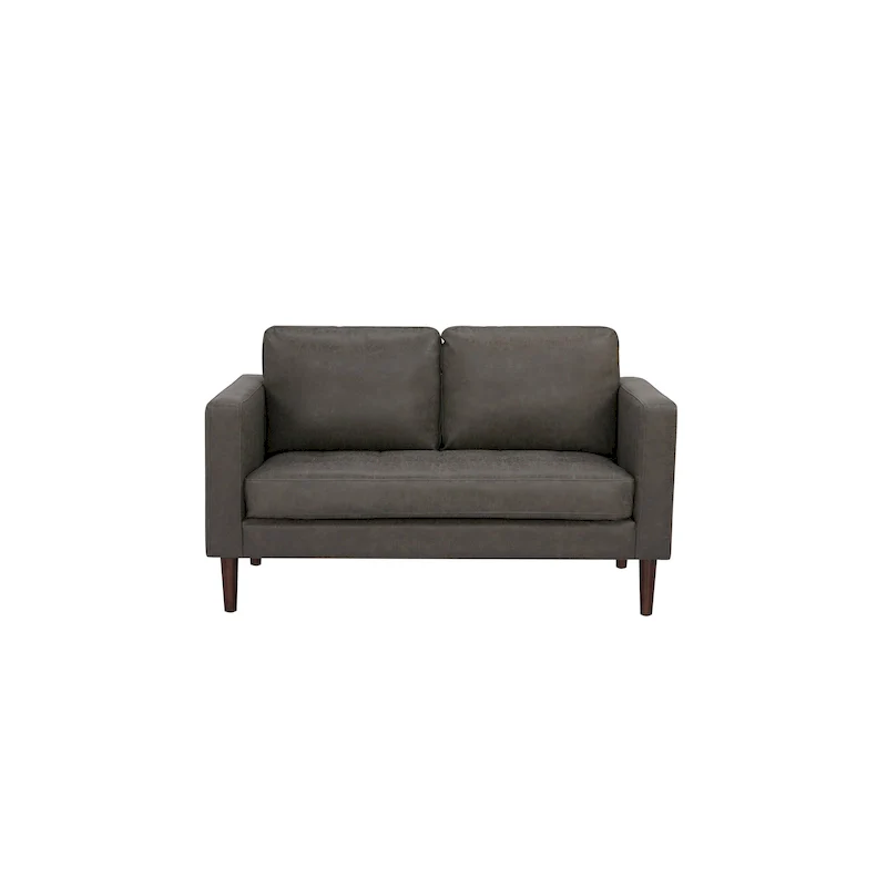 Tufted Faux Leather Loveseat Sofa, 2-Seat, Grey / Camel / Black / Green