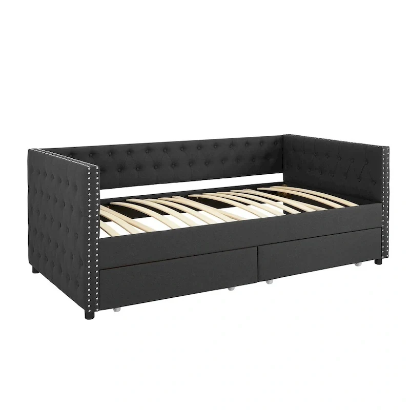 Upholstered Daybed With Drawers