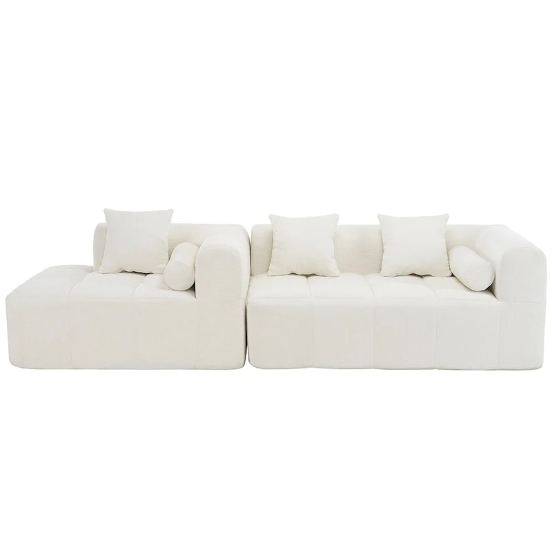 101.2 Chenille Modular Sectional Sofa with Deep Seating, Free-Combined Design and High-Density Foam Construction
