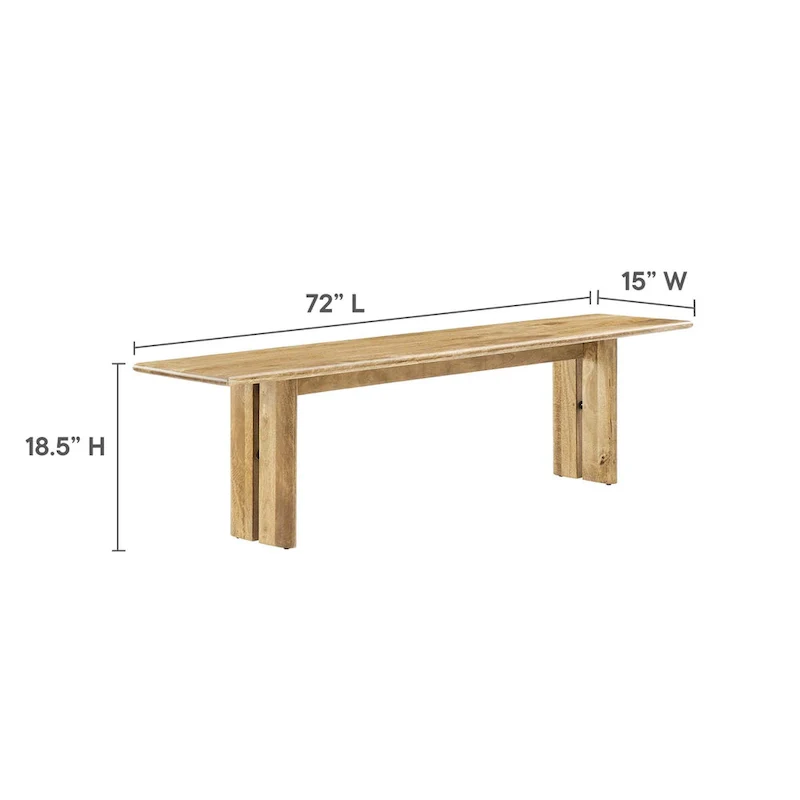 Amistad 86 Wood Dining Table and Bench Set
