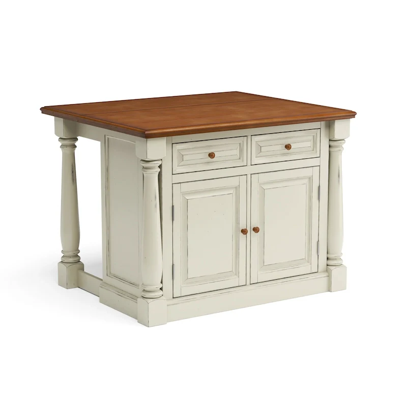 Off-White Wood Kitchen Island by - 48 x 36 x 25