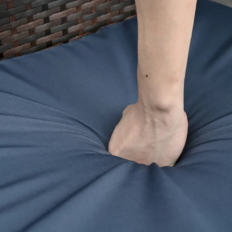 5 Set Wicker Furniture With Tempered Glass Coffee Table