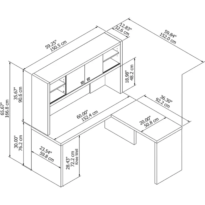 Echo L Shaped Desk with Hutch by Bush Business Furniture