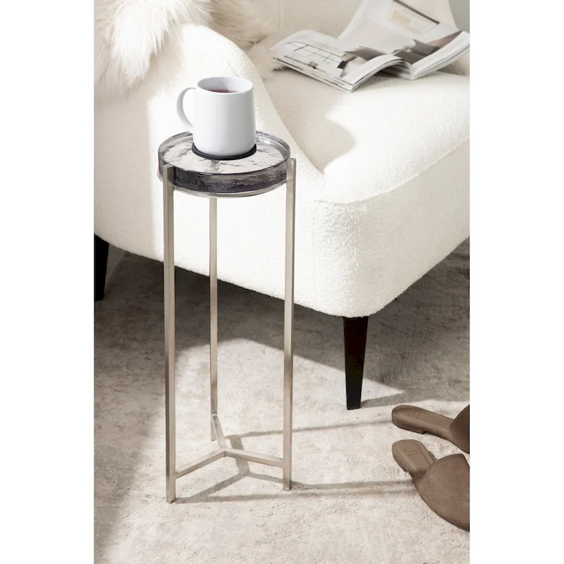 Kate and Laurel Aguilar Glam Drink Table - 9x9x23