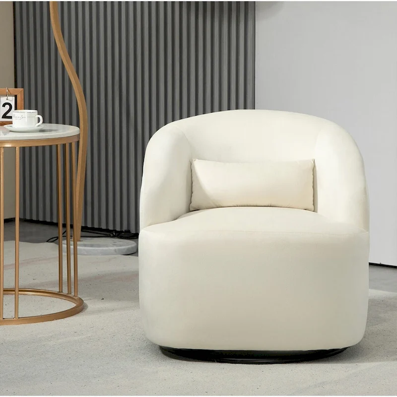 Modern Velvet Upholstered Swivel Accent Chair
