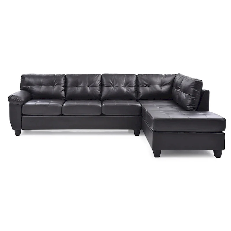 Gallant 111 in. W 2-piece Faux Leather L Shape Sectional Sofa - 78L x 111W x 32H