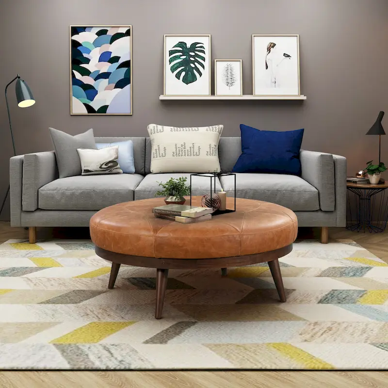 Poly & Bark Gio Ottoman - Full Grain Genuine Italian Leather