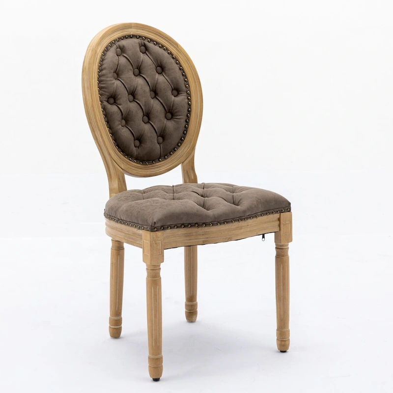 Set of 2 PU Leather Dining Chair with Nailhead Trim