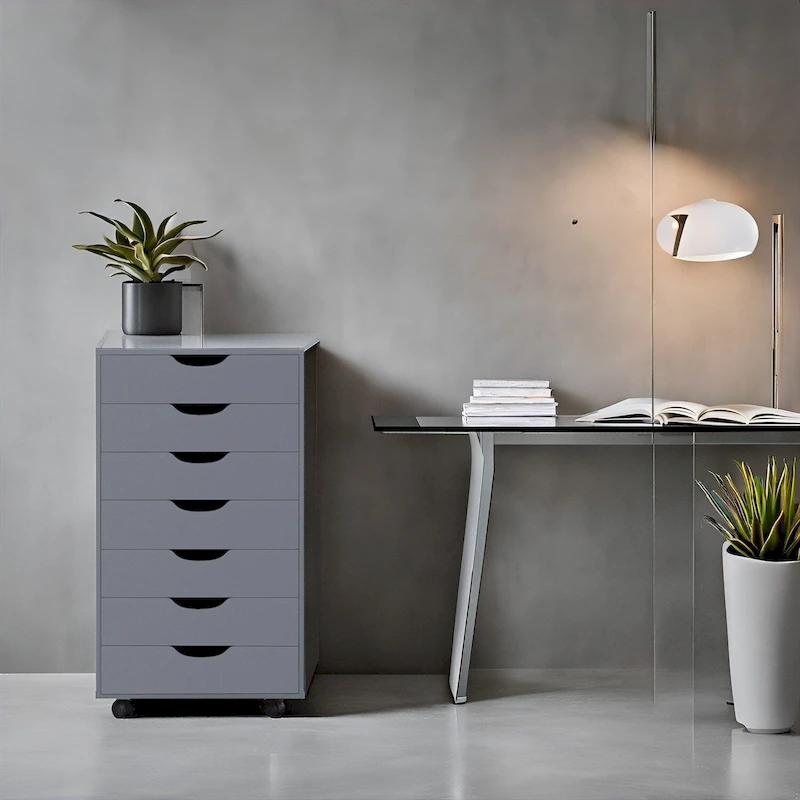 7-Drawer Office Storage Rolling File Cabinet , Mobile Desk Filing Drawer Unit with Swivel Casters, Craft Storage for Home,Office