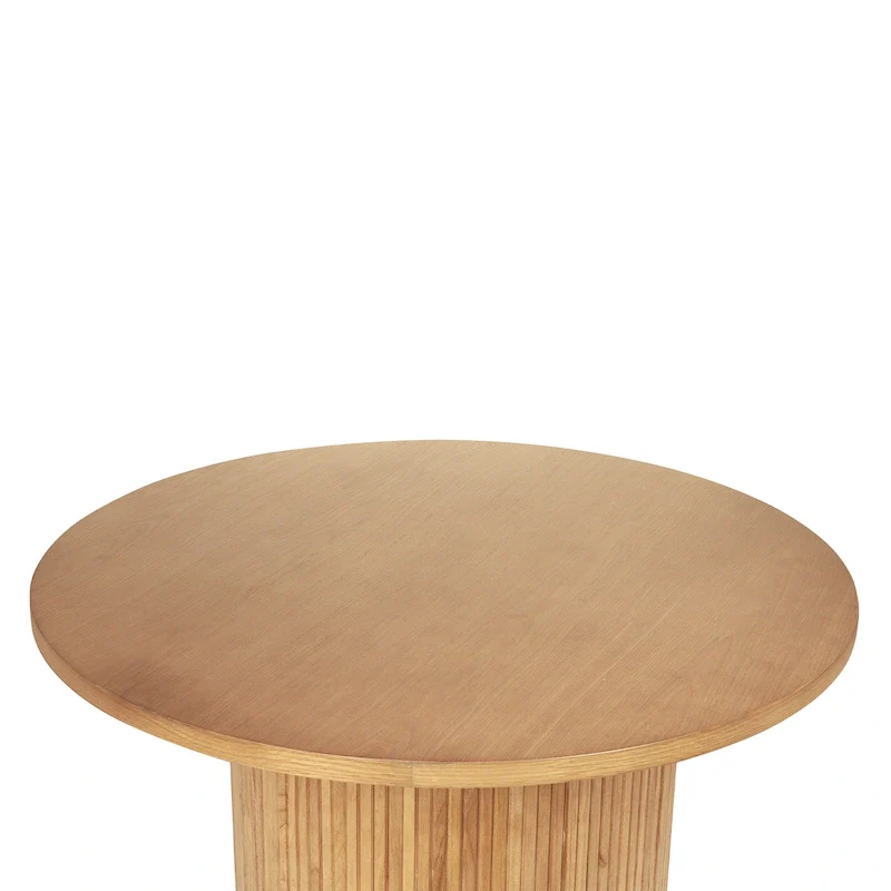 Pedestal Wood Round Coffee Table