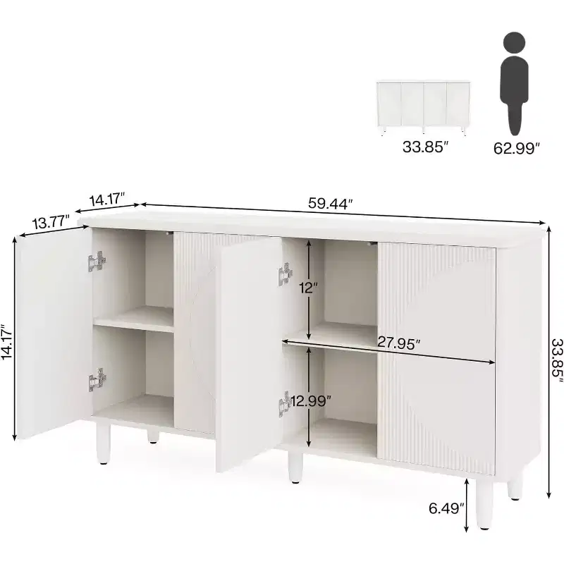 59.4-Inch Buffet Cabinet Sideboard