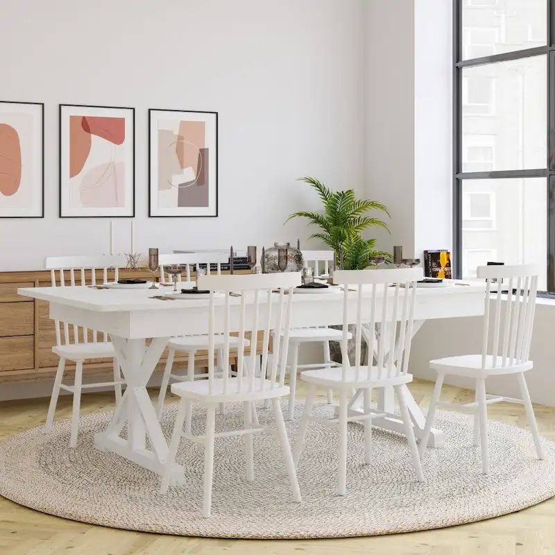 7' x 40 Rectangular Antique Rustic Solid Pine Folding Dining Table