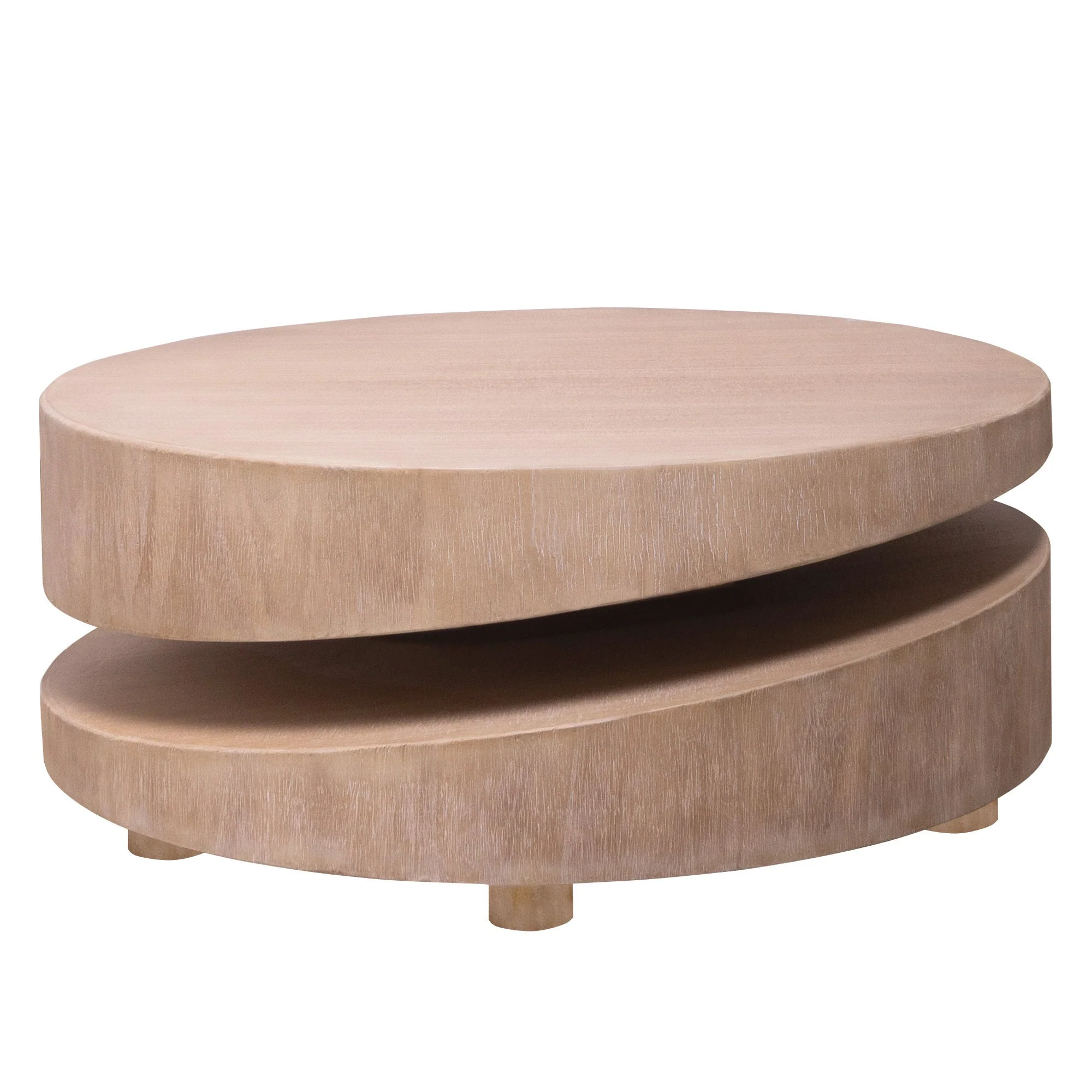 Walker Edison | Modern Natural Finish 31 in Round Wood Coffee Table