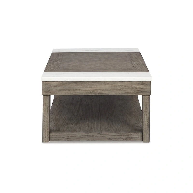 Signature Design by Ashley Loyaska Grayish Brown/White Lift-Top Coffee Table - 56.13  W x 28.25  D x 18.13  H