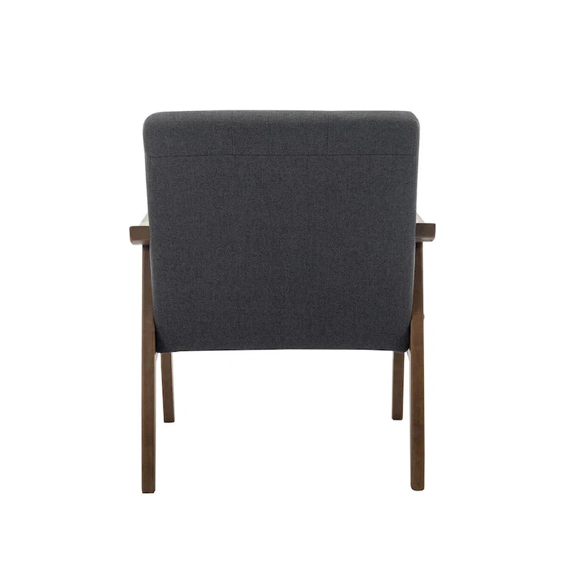 Galina Fabric Accent Chair with Rubberwood Legs