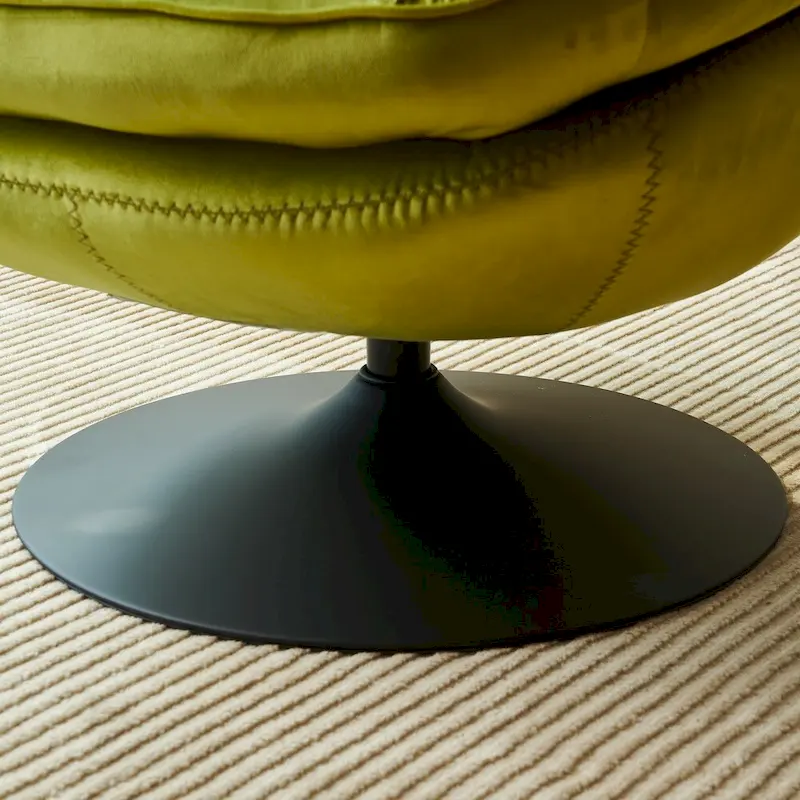 Swivel Leisure chair lounge chair velvet with ottoman