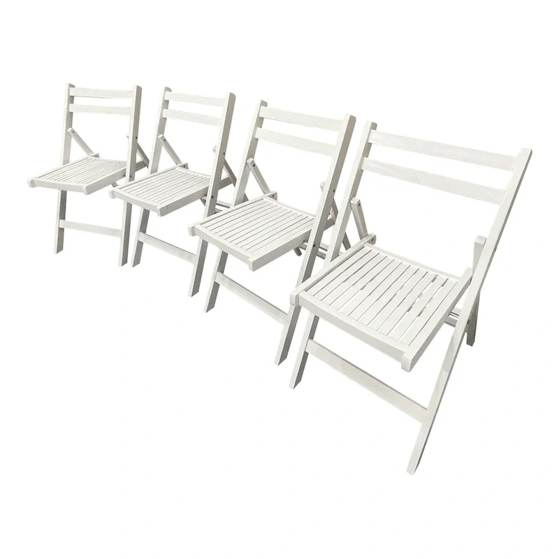 Furniture Slatted Wood Folding Special Event Chair,Set of 4