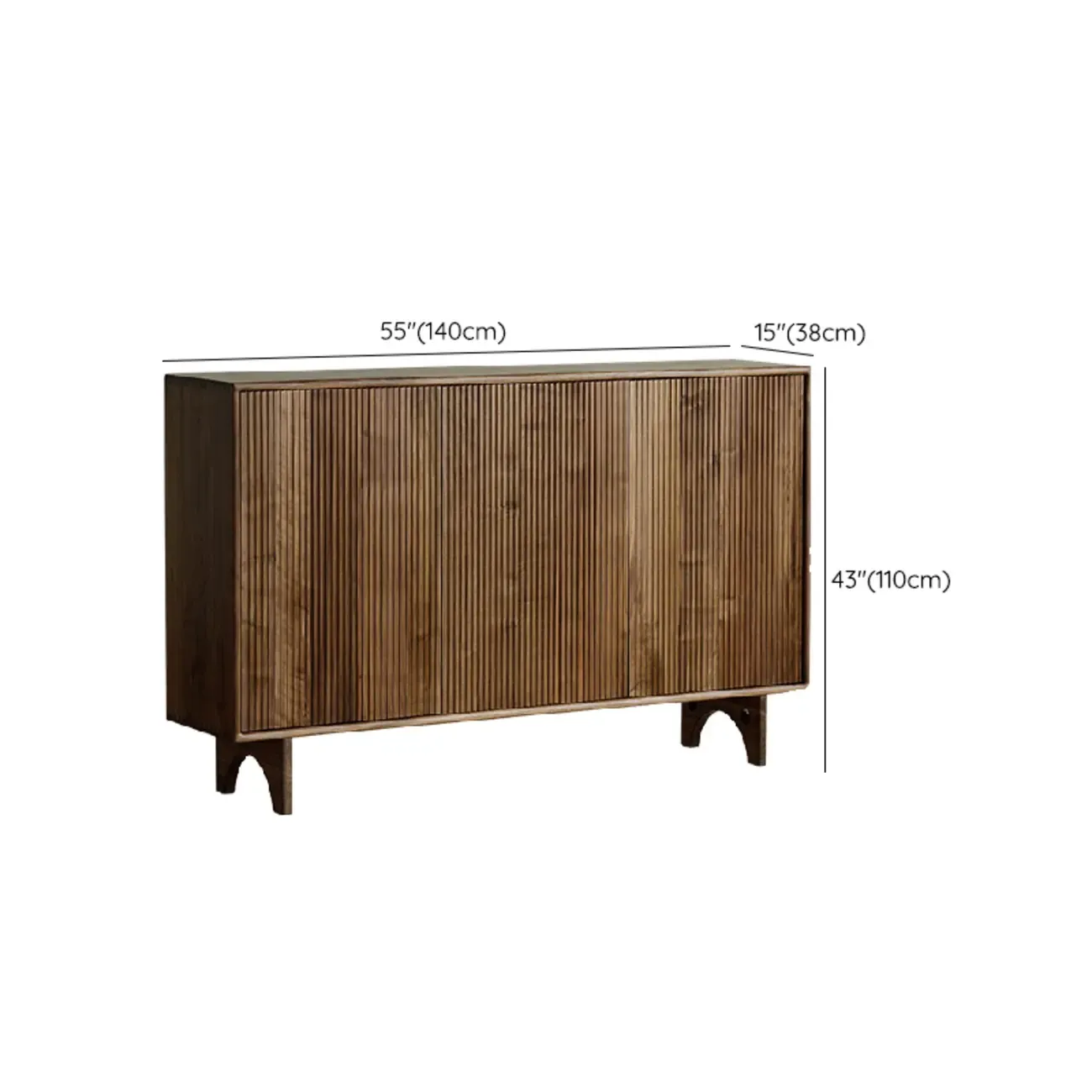 Scandinavian Dark Walnut Solid Wood Shoe Cabinet