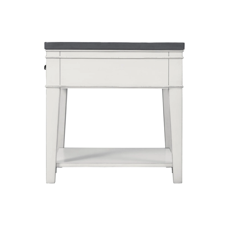 Del Mar 24 White and Grey 1-Drawer End Table