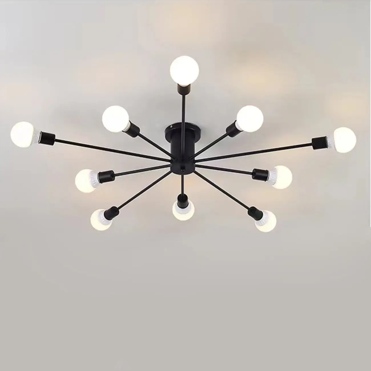 Modern Gold Sputnik Semi Flush Mount Ceiling Light