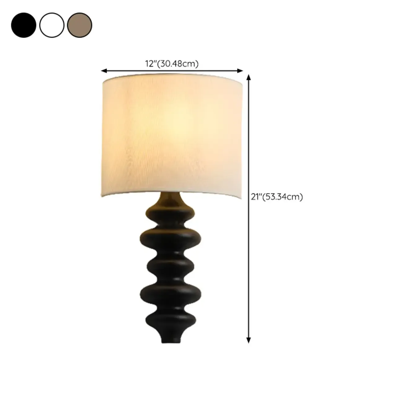 21H Modern Geometric Wooden Wall Sconce with Fabric Shade
