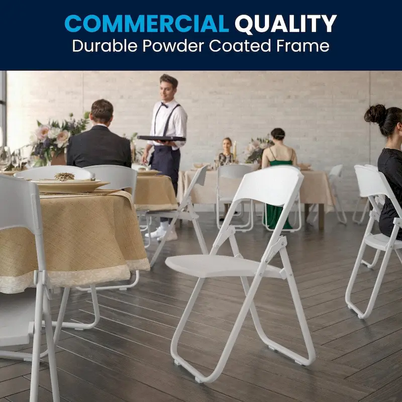 2 Pack 500 lb. Capacity Heavy Duty Plastic Folding Chair