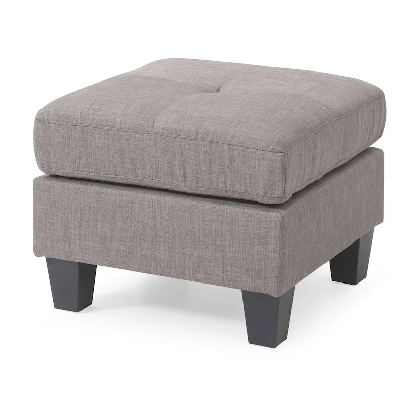 Twill Tufted Ottoman
