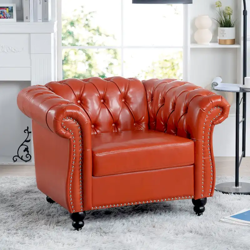 Christopher Knight Home- Winston PU Leather Chesterfield Club Chair