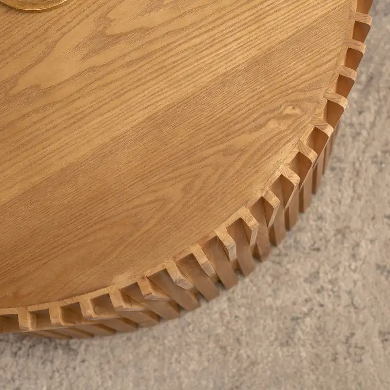 Nesting Coffee Table Set with Vertical Textured Embossed Design (Set of 2)