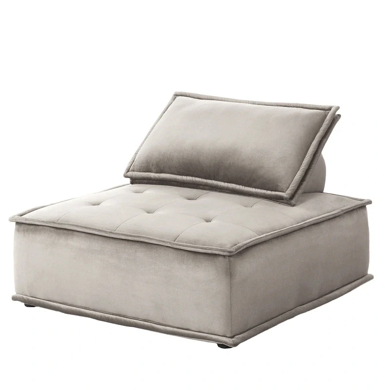 Velvet Armless Lounge Chair