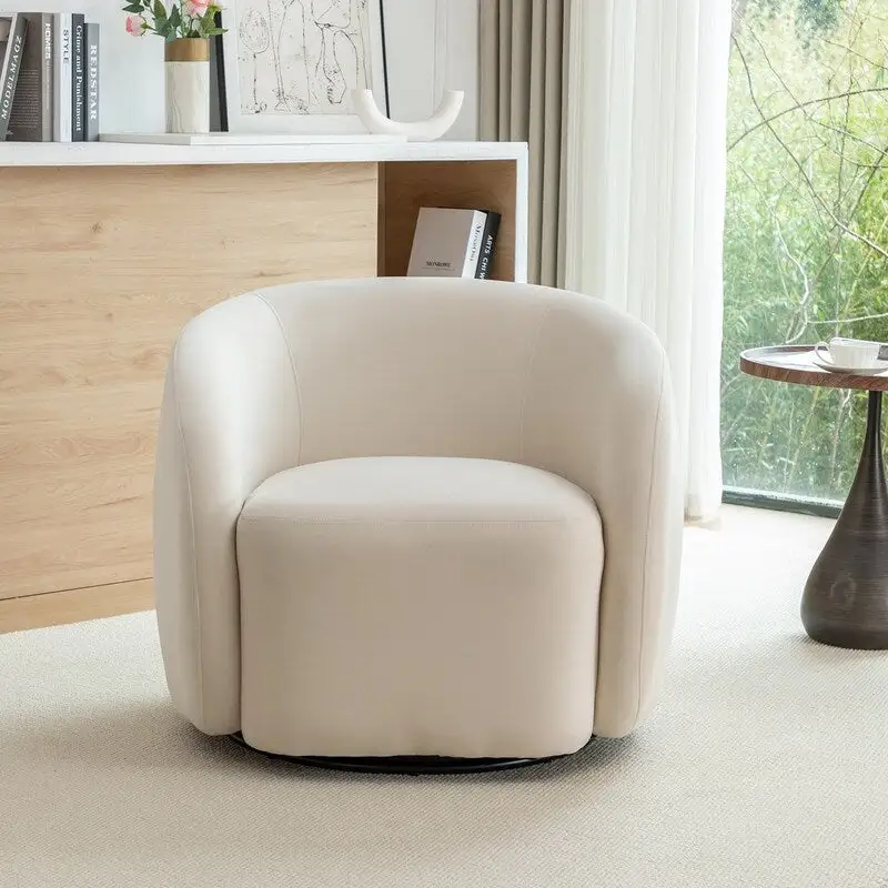 SEYNAR Modern Glam Velvet Upholstered 360 Degree Swivel Accent Armchair