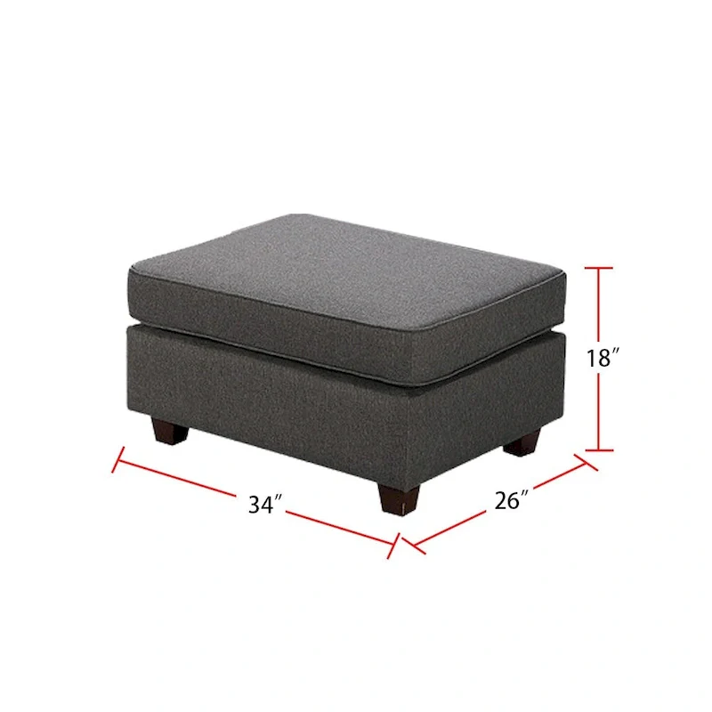 7 Piece Modular L-Shape Sectional Sofa with Ottoman