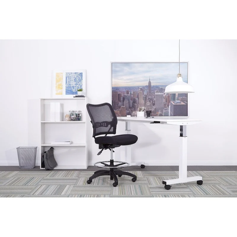 Deluxe Ergonomic MeshBack Drafting Chair with Mesh Seat