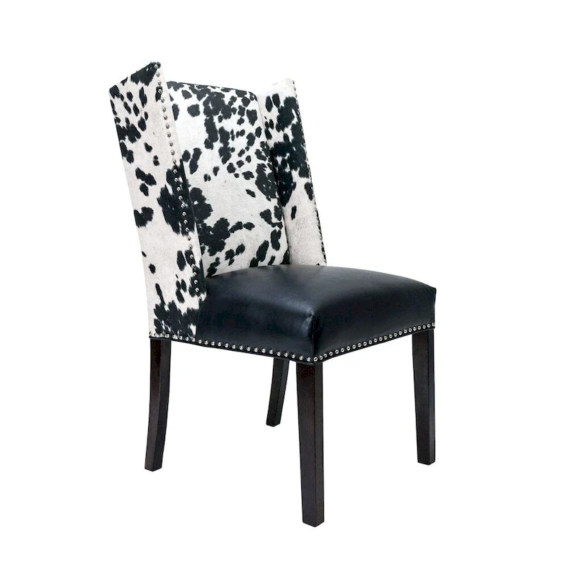 Wingback Upholstered Nailhead Dining Chairs Set of 2