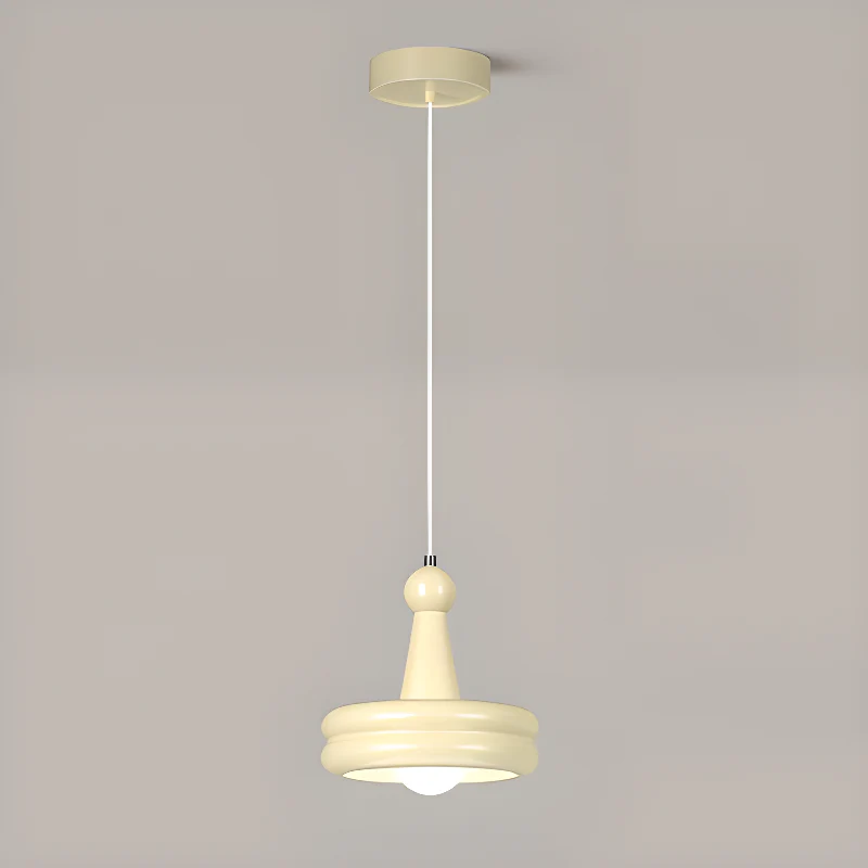 Modern Milk White Geometric Metal Pendant Light
