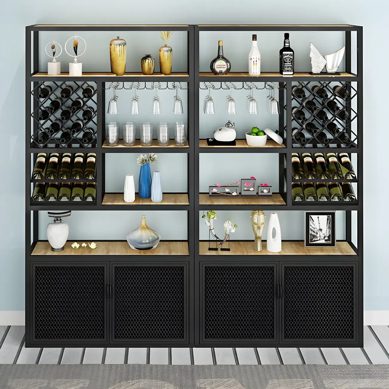 Freestanding Multi-Purpose Wine Rack Shelf for Living Room