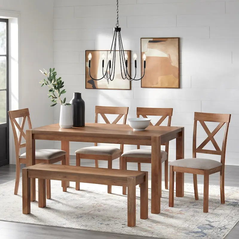 6-Piece Dining Set with Bench