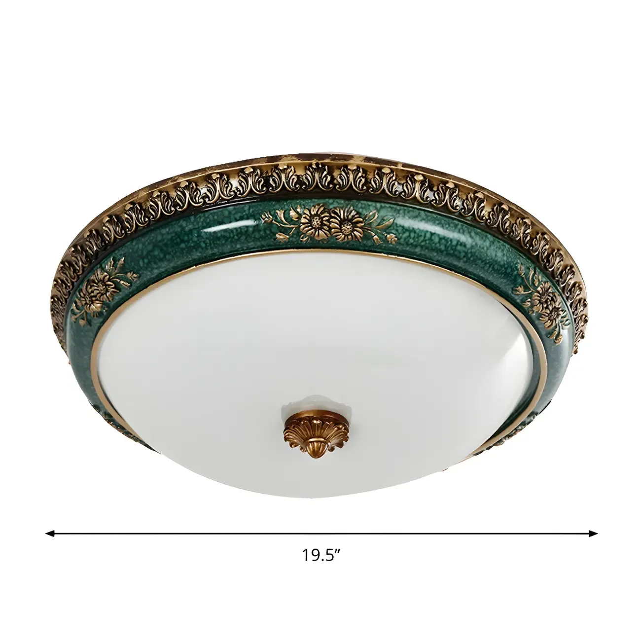 Classic Green Bowl Flush Mount LED Ceiling Light