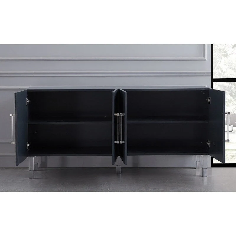 Best Master Furniture Lawson 64 Sideboard with Acrylic Legs