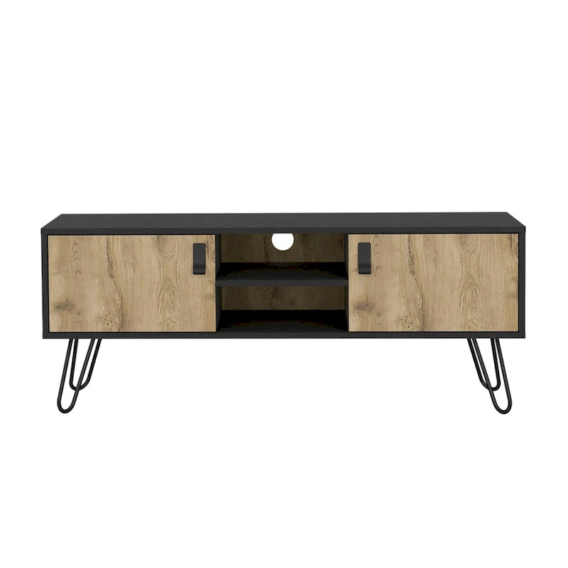Huna TV stand Dual-Tone With Two Cabinets and Shelves