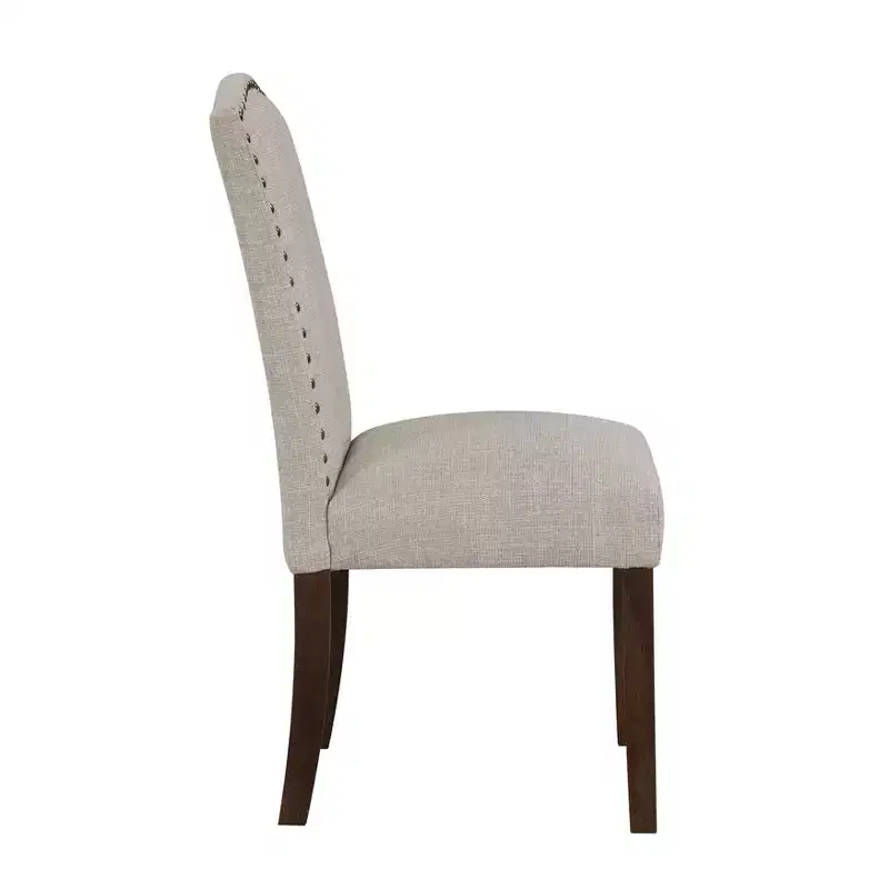 Gray / Taupe Modern Classic Armless Dining Chair, High Back, Set of 2