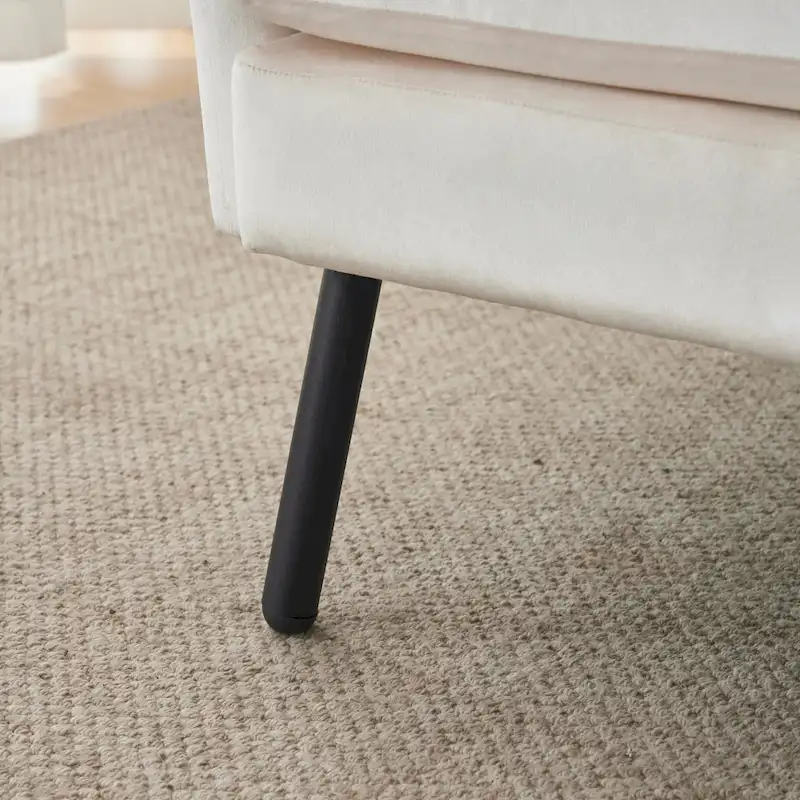 Velvet Wingback Accent Chair with Metal Legs - Single Seat (32