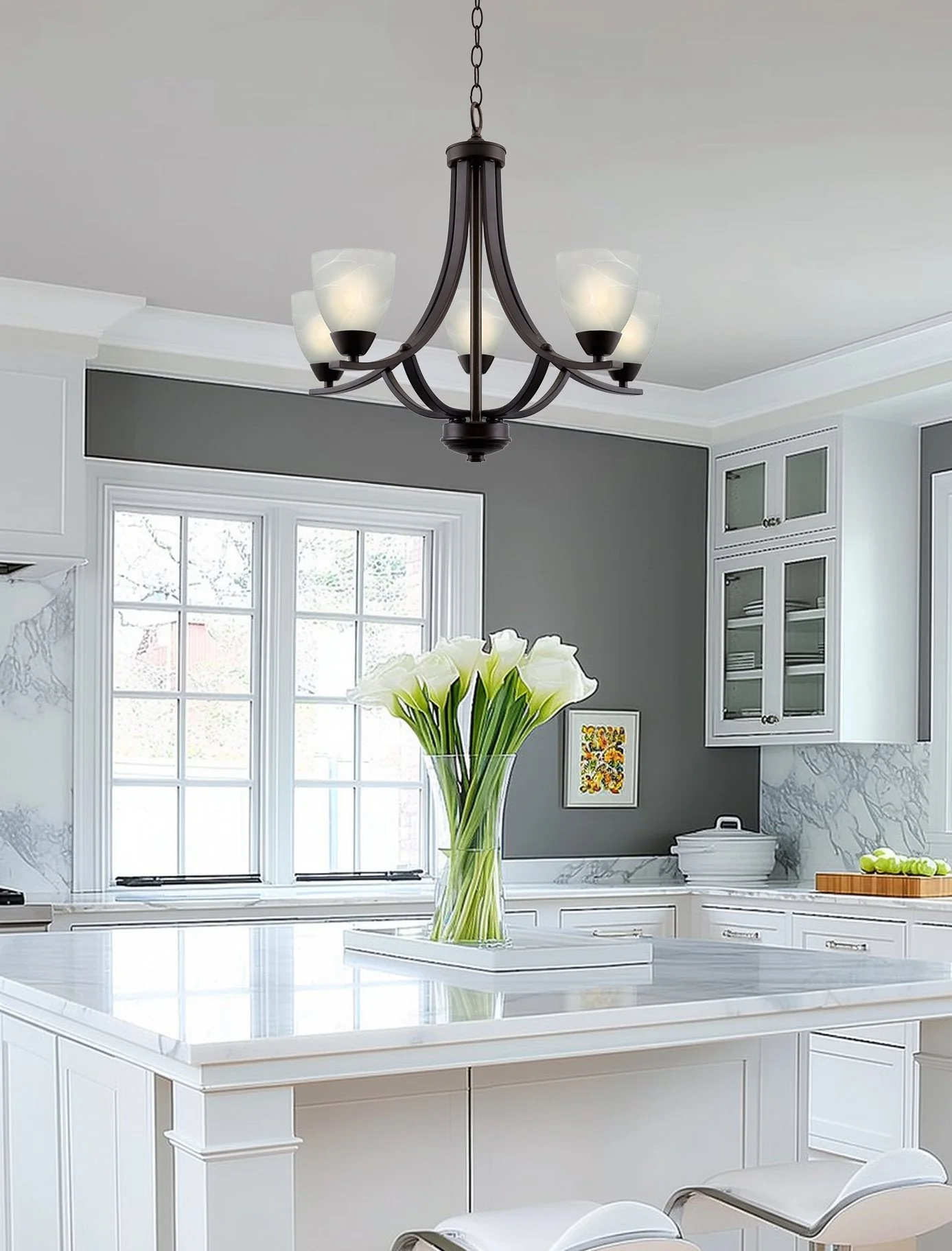 Weston 24 Contemporary 5-Light Large Chandelier