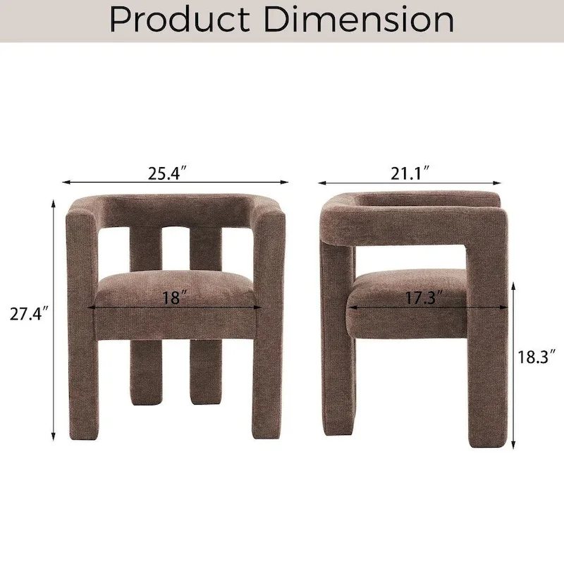 Set of 1 Chic design Barrel shaped Fabric Upholstered Accent Armchair